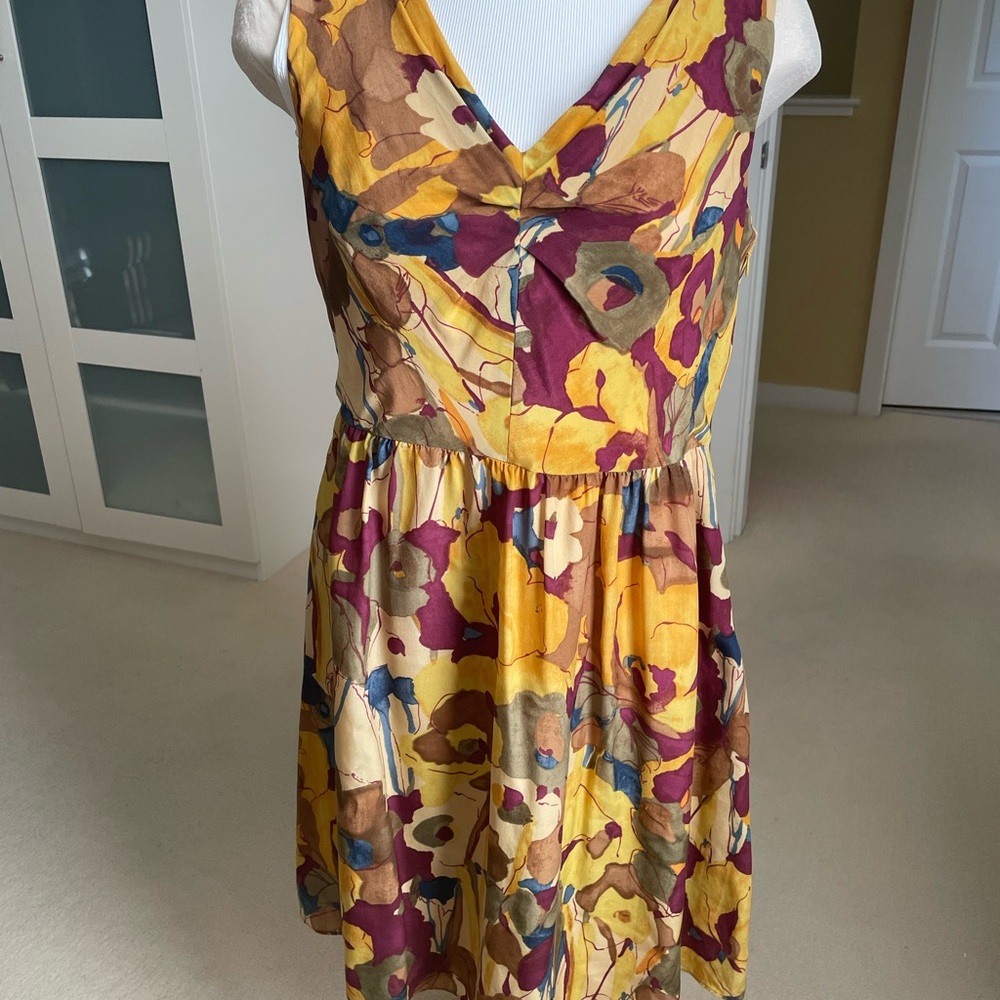 Banana Republic Silk Yellow Floral Dress